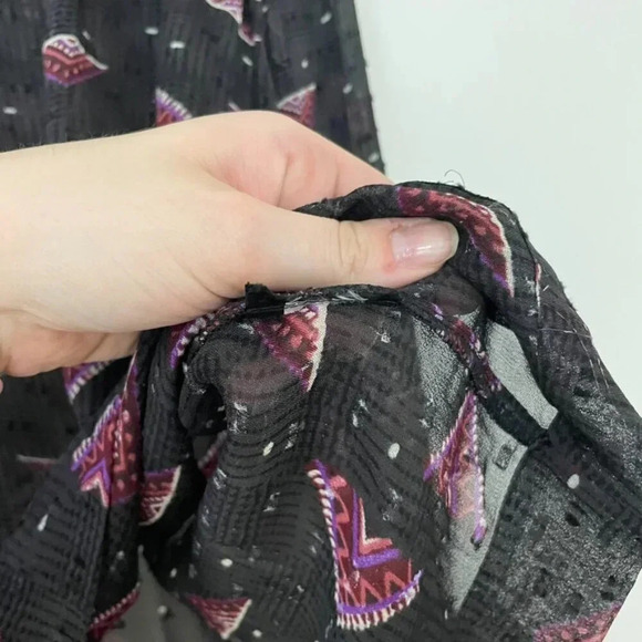 Ba&sh Cathel Long Sleeve Blouse in Carbon Geometric Size 1 (small) - Picture 4 of 6